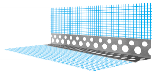 Уголок алюминиевый с сеткой (синей) 3м
